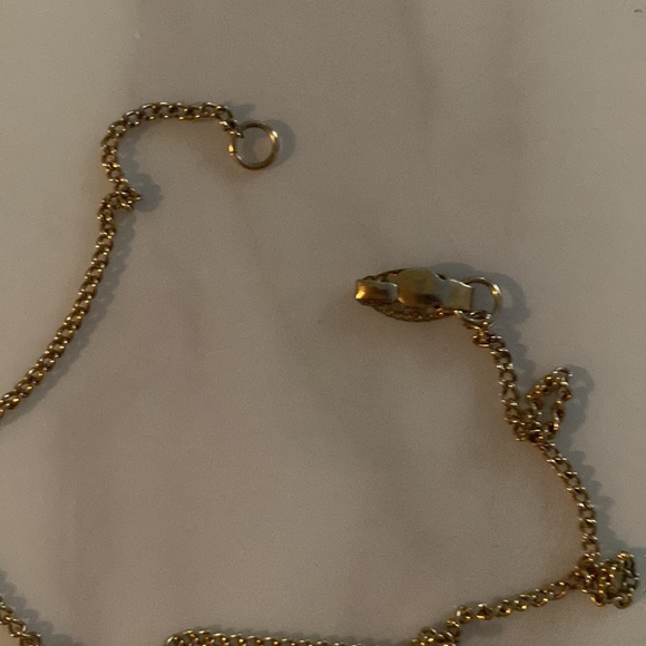 Victorian style gold tone and blue stone necklace - Picture 5 of 5